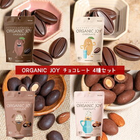 クリスマス 2025 チョコ ORGANIC JOY CHOCOLATE オーガニック チョコレート 4種セット ダーク ミルク アーモンド 60g 4袋 JAS メール便 ゆうパケット 送料無料
