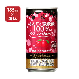 富永貿易 神戸居留地 りんごと微炭酸100% 缶 185ml 40本 (20本入 2ケース) 送料無料