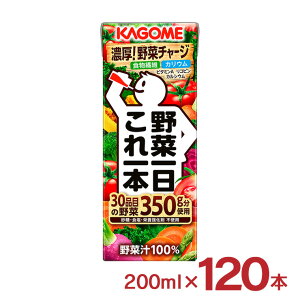 【10/24 20:00〜10/27 9:59 エントリーでP3倍】カゴメ 野菜一日これ一本 200ml 120本 5ケース 野菜チャージ 野菜 ジュース まとめ買い 送料無料