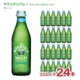 水 炭酸 マウンテンバレー スパークリングウォーター プレーン 333ml 24本 天然水 炭酸水 送料無料 取り寄せ品