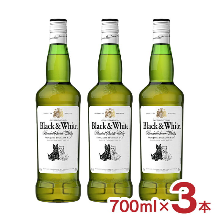楽天市場】ウイスキー スコッチ ブラック＆ホワイト スコッチ 700ml 3  