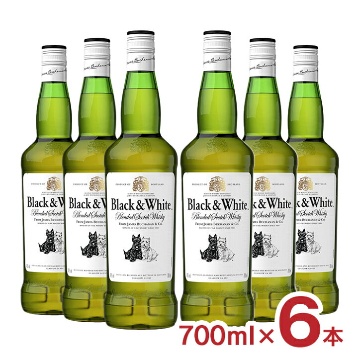 楽天市場】ウイスキー スコッチ ブラック＆ホワイト スコッチ 700ml 6 