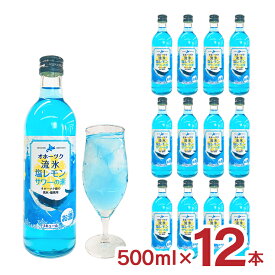 【8/4 20:00〜8/11 1:59 エントリーでP5倍】リキュール 網走ビール オホーツク流氷 塩レモン サワーの素 500ml 12本 瓶 網走 北海道 送料無料