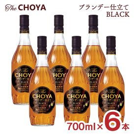 【6/4 20:00～6/11 1:59店舗内5倍P】梅酒 ザ・チョーヤ ブランデー仕立て ブラック 700ml 6本 瓶 14度 The CHOYA チョーヤ 紀州南高梅100％ リキュール 送料無料