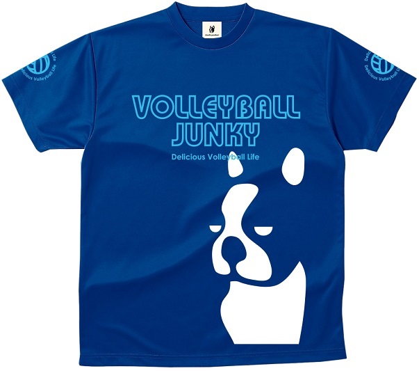 volleyball junkyが贈る 半袖 バレーボール Tシャツ メーカー再生品 練習着 バレーボールジャンキー メンズ レディース ブルー 格安 価格でご提供いたします 半袖ポリTシャツ-アタックNO1 バレーボールウェア VJ16002-57