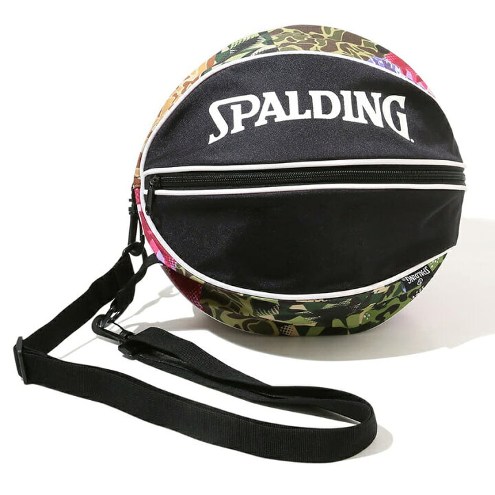 スポルディング ボールバッグ バスケ 49-001MC ボールケース バスケットボール バスケボール入れ ボール入れ 1個入れ 5号 6号 7号 黒 カモフラージュ柄