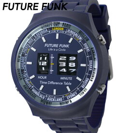 フューチャーファンク 腕時計 メンズ FUTURE FUNK FF105-NV ローラー式 腕時計 ローラー デジタル 腕時計 ユニセックス スポーティ レトロ クォーツ ウレタン 46cm ファッションウォッチ ラウンド アウトドア キャンプ カジュアル ペア ギフト 男性 東京ウォッチスタイル