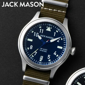 jack mason 腕時計 メンズ JACK MASON AVIATION JM-A401-002 ジャックメイソン アヴィエーション NATO ナイロンベルト 日本限定 メンズ 時計 38mm 蓄光 夜光 光る ミリタリーウォッチ 日付 ギフト 男性 正規品 アナログ クォーツ