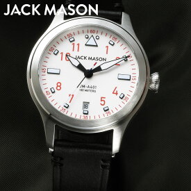 jack mason 腕時計 メンズ JACK MASON Rescue Orange Collection JM-A401-005 ジャックメイソン レスキュー レザーベルト 革腕時計 革ベルト 3針 アナログ ラウンド オレンジ ブランド 時計 38mm 小振り 蓄光 夜光 光る 日本限定 スポーティー 日付 ギフト 男性 正規品