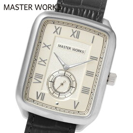 【父の日ギフト】マスターワークス 腕時計 メンズ MASTER WORKS Quadrangle MW10SI-GCBKG8 クォーツ アナログ トノー型 スクエア型 四角 33.8mm レザーベルト 革ベルト マスターワークス クアトロ レトロ メンズウォッチ 日本製 父の日 ギフト 父の日 プレゼント