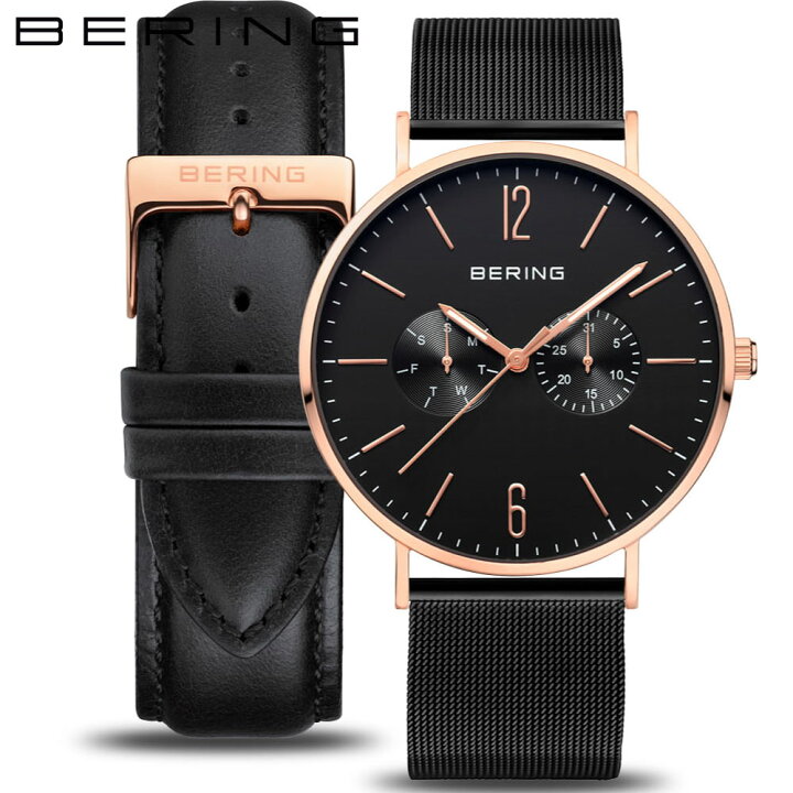 BERING クロノグラフ ブラックメッシュバンド 楽天市場】ベーリング 