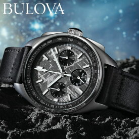 ローバ 腕時計 メンズ BULOVA Archives Series Lunar Pilot Chronograph 96A312 ブローバ アーカイブ ルナ パイロット クロノグラフ 43.5mm レザーベルト ブラック 限定モデル