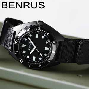 xX v ~^[EHb` rv Y BENRUS TYPE-I BLACK COMBAT BLACK ~^[EHb` Rpv 42mm iCxg JWAEHb` h 3j NH[c AEghA ToQ[ ~