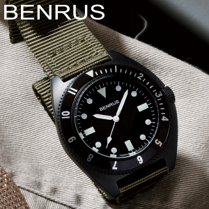 xX v ~^[EHb` rv Y BENRUS TYPE-I BLACK COMBAT KHAKI ~^[EHb` Rpv 42mm iCxg JWAEHb` h 3j NH[c AEghA ToQ[ ~