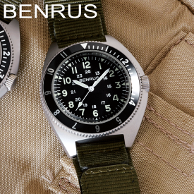 ベンラス 時計 ミリタリーウォッチ 腕時計 メンズ BENRUS TYPE-II SILVER COMBAT KHAKI ミリタリーウォッチ 軍用時計 42mm ナイロンベルト カジュアルウォッチ 防水 3針 クォーツ アウトドア サバゲー ミリタリ アメリカ軍 蓄光 かっこいい メンズウォッチ カーキ KHAKI