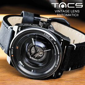 TACS 腕時計 メンズ 自動巻き オートマチック 2 機械式 TACS AVLII VINTAGE LENS AUTOMATIC II TS1803C タックス ヴィンテージレンズ tacs時計 カメラレンズ ビンテージ レトロ アンティーク 46.5mm レザーベルト 革ベルト 保証 男性 個性的