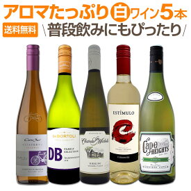 【送料無料】産地の個性が光るアロマたっぷりの白ワイン5本セット！