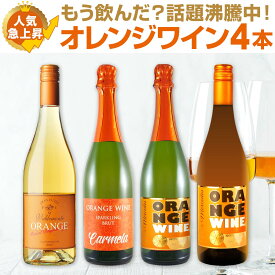 【送料無料】世界中で大流行中!第4のワインとして注目を浴びるオレンジワイン4本セット!バラエティ豊かなオレンジワイン4本 珍しいスパークリング入り 微発泡 飲み比べ お試しセット 皮付き発酵 マセラシオン 試してみたかったお客様へ 家飲み ギフト