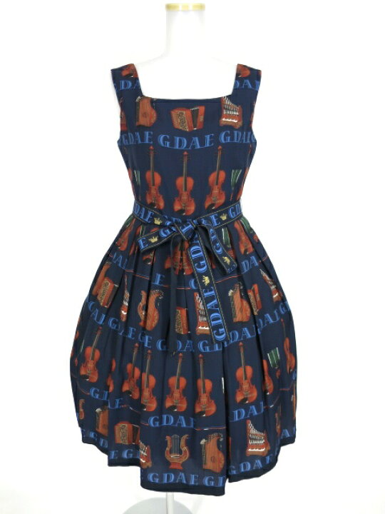 楽天市場】【中古】Jane Marple / バイオリンプリントのスクエアドレス  