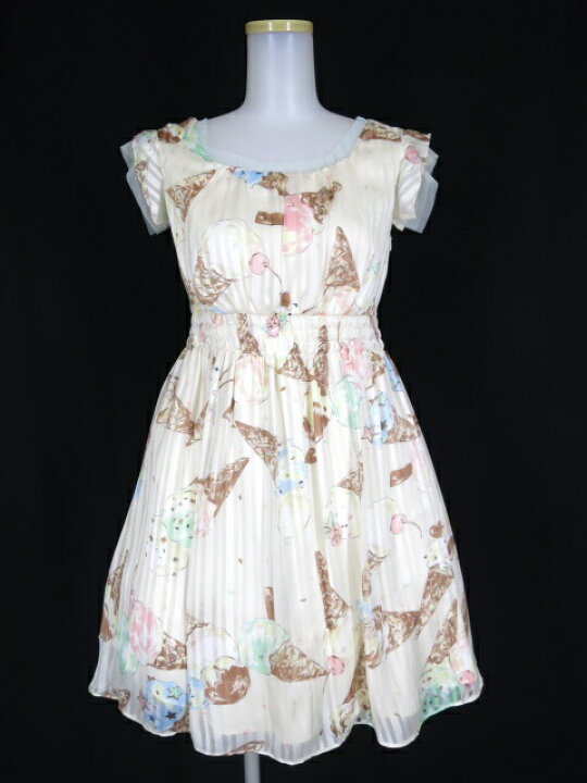 楽天市場 中古 Milk Ice Creamミューズドレス ミルク ワンピース アイスクリーム柄 B 23 Tokyo Alice 楽天市場店