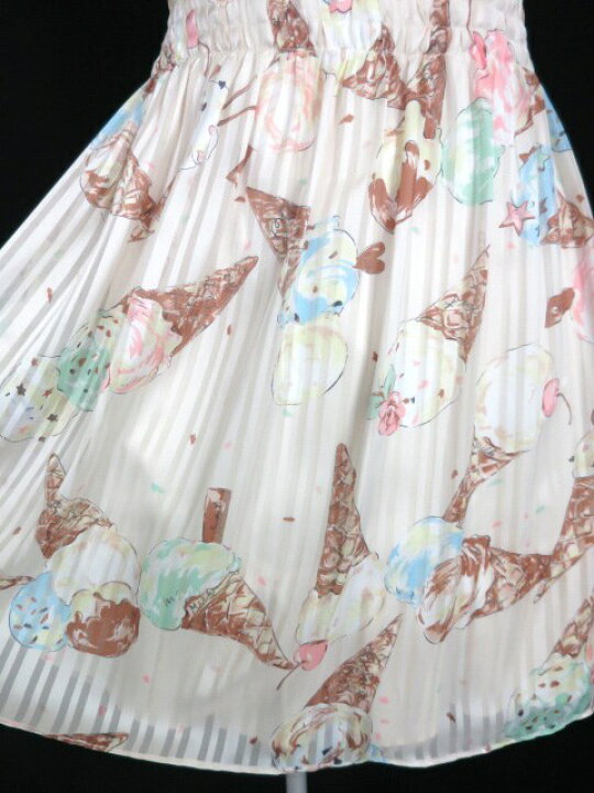 楽天市場 中古 Milk Ice Creamミューズドレス ミルク ワンピース アイスクリーム柄 B 23 Tokyo Alice 楽天市場店