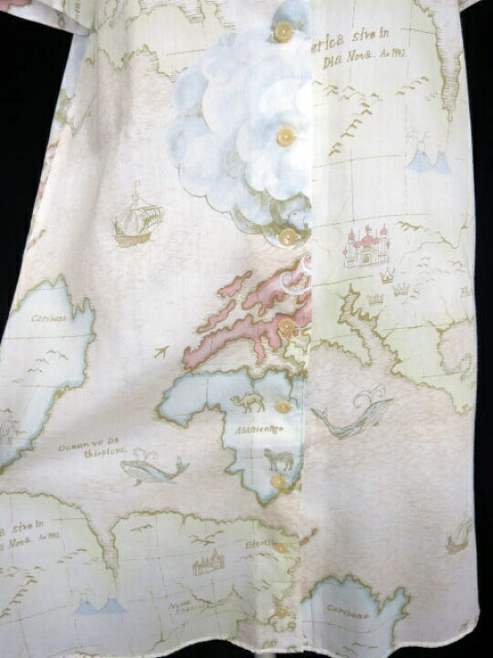 Milk ミルク クルーズロングシャツワンピース 地図柄 新品 美品