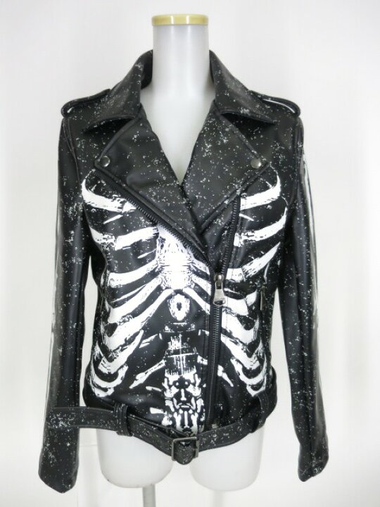 楽天市場】【中古】KILLSTAR / 骨プリントライダースジャケット 