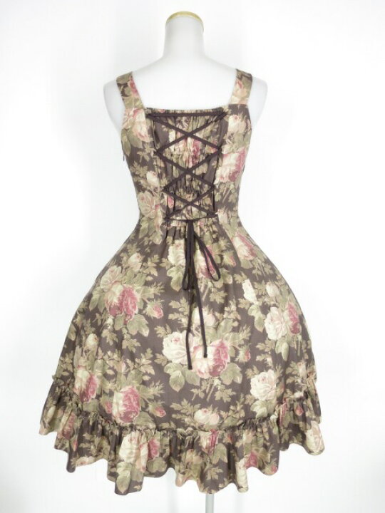 楽天市場】【中古】mille fleurs / ローズ柄リボンジャンパースカート 