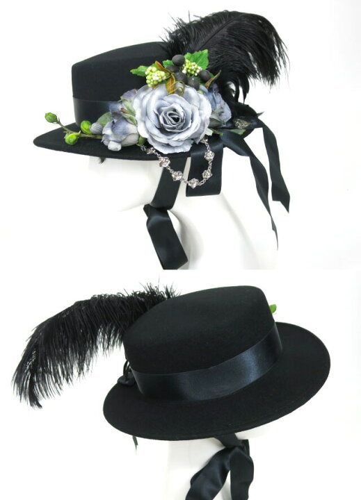 楽天市場】【中古】Triple fortune / 薔薇＆フェザー付きハット  