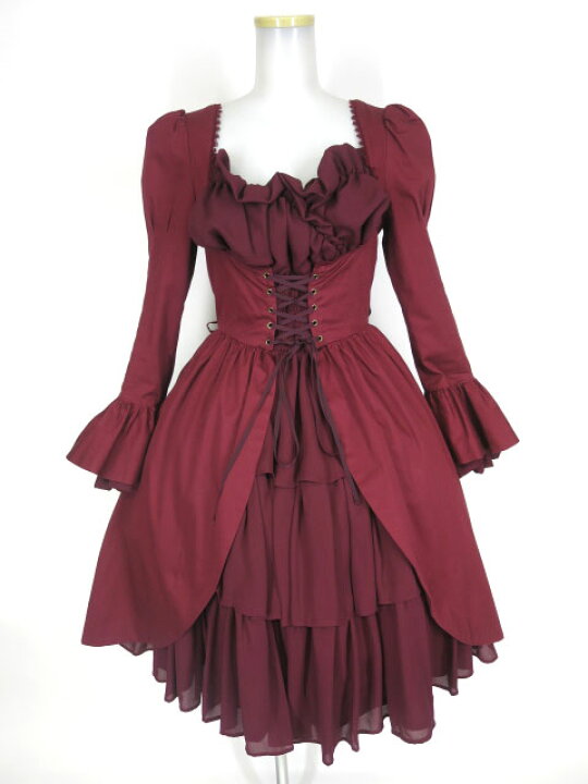 ヴィクトリアンメイデン ロイヤルフリルドールドレス ボルドー 