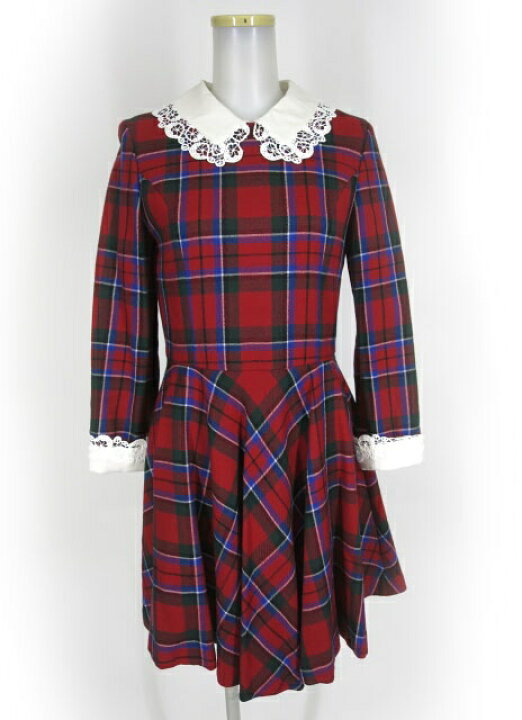 楽天市場】【中古】Jane Marple / タータンチェックとレースカラーの  