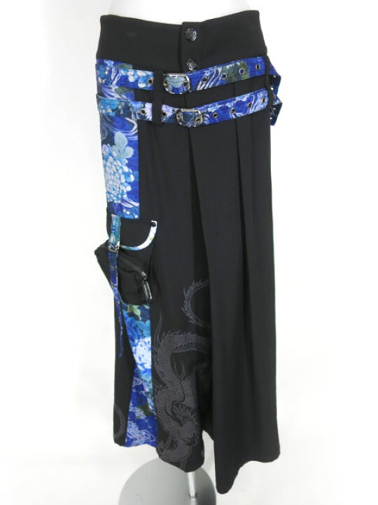 楽天市場】【中古】Qutie Frash / ベルト付き和柄切替ワイドパンツ  