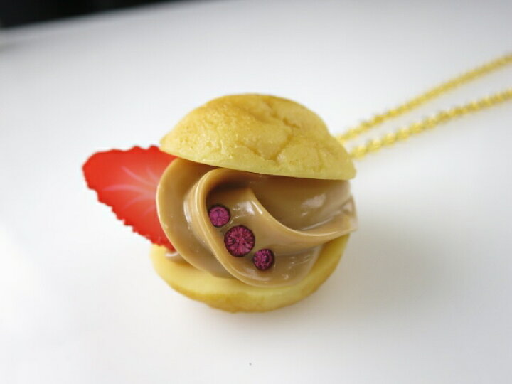 楽天市場】【中古】Q-pot. / シュークリームネックレス（ストロベリー 
