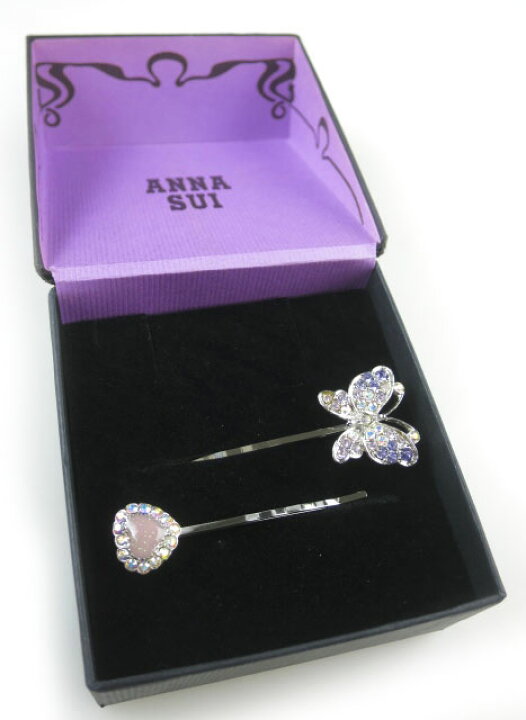 楽天市場】【中古】ANNA SUI / バタフライ＆ハート ヘアピンセット  