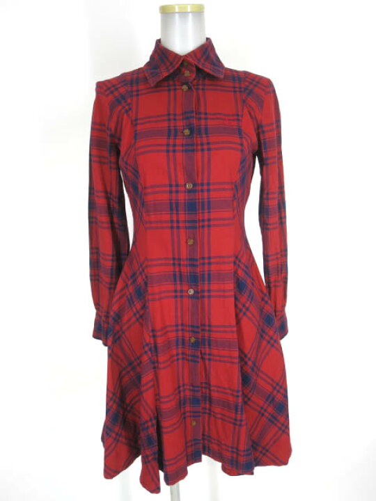 楽天市場 中古 Vivienne Westwood Red Label チェック柄シャツワンピース ヴィヴィアンウエストウッド レッドレーベル B 2111 Tokyo Alice 楽天市場店