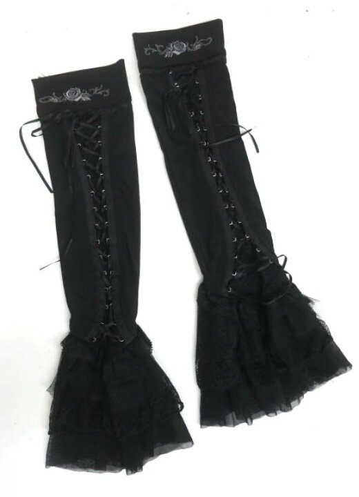 オッズオン ozz on アームカバー 黒 ブラック 刺繍 ロザリオ ゴシック  