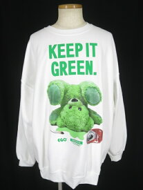【中古】 MILKBOY / GREEN BEAR SWEATS トレーナー ミルクボーイ グリーンベア クマ テディベア スウェット B46868_2204