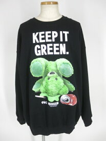 【中古】 MILKBOY / GREEN BEAR スウェット トレーナー ミルクボーイ グリーンベア テディベア クマ B47215_2204