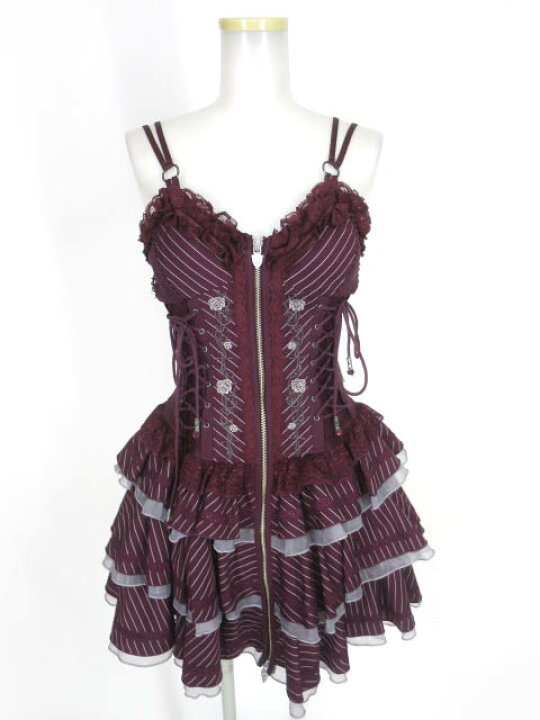 楽天市場】【中古】 OZZ ANGELO / Stripe Rose ビスチェワンピース 
