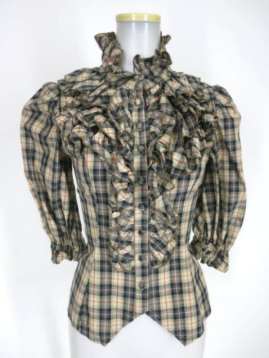 楽天市場】【中古】 ATELIER BOZ / トリネコチェックブラウス 