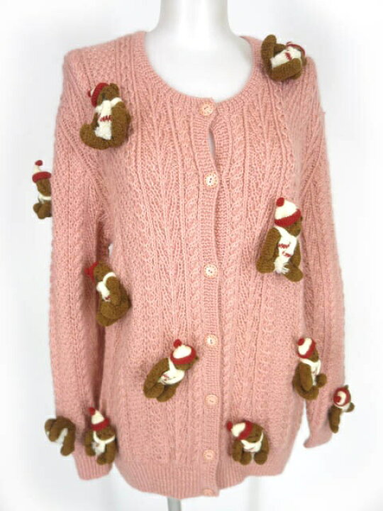 PINK HOUSE クマちゃんモチーフ付き ニットカーディガン（楽天市場  