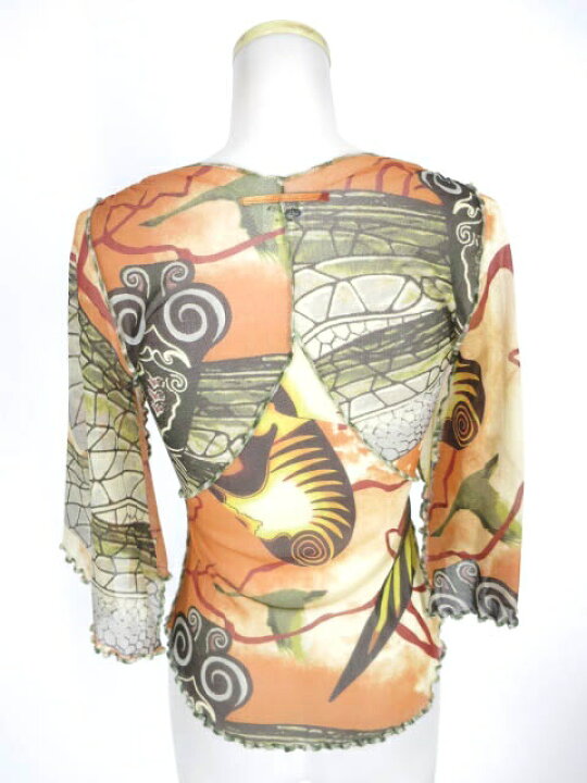 中古】 Jean Paul GAULTIER FEMME / 楽園柄パワーネット長袖カットソー 