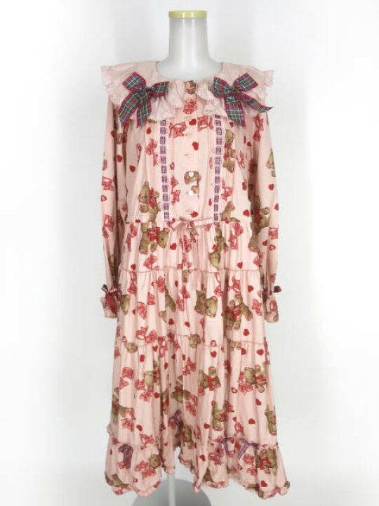 楽天市場】PINK HOUSE / ラブリボンベアプリントミディワンピース  