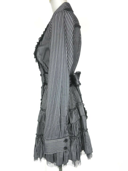 楽天市場】【中古】 ALGONQUINS / レース付きストライプ柄シャツ 