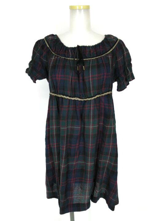 ジェーンマープル Jane Marple Tartan check wide strap dress タータンチェック ドレス ブランド衣類 宅配買取専門店 TRESOR