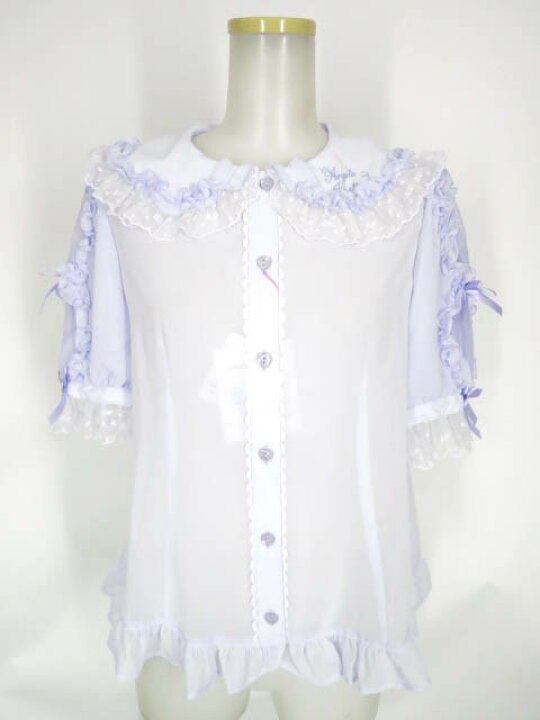 楽天市場】Angelic Pretty / 襟ロゴ刺繍袖フリルブラウス アンジェ 