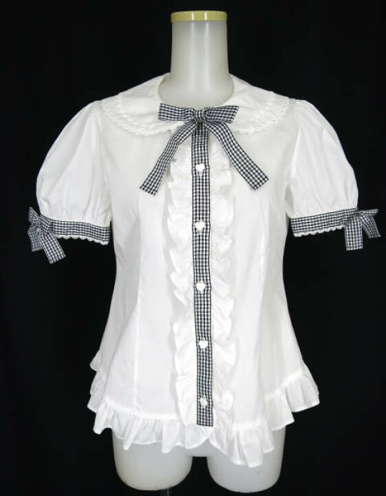 楽天市場】【中古】 Angelic Pretty / Lovelyギンガムリボンブラウス 