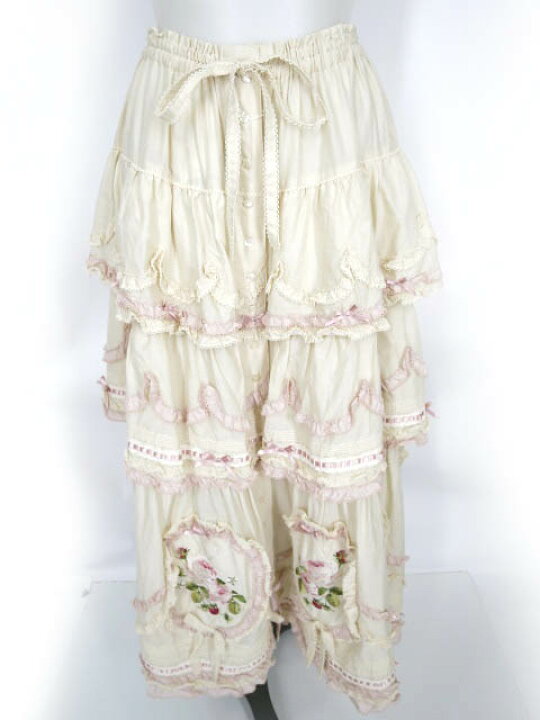 楽天市場】PINK HOUSE / Berry Rose刺繍入りパッチワークスカート  