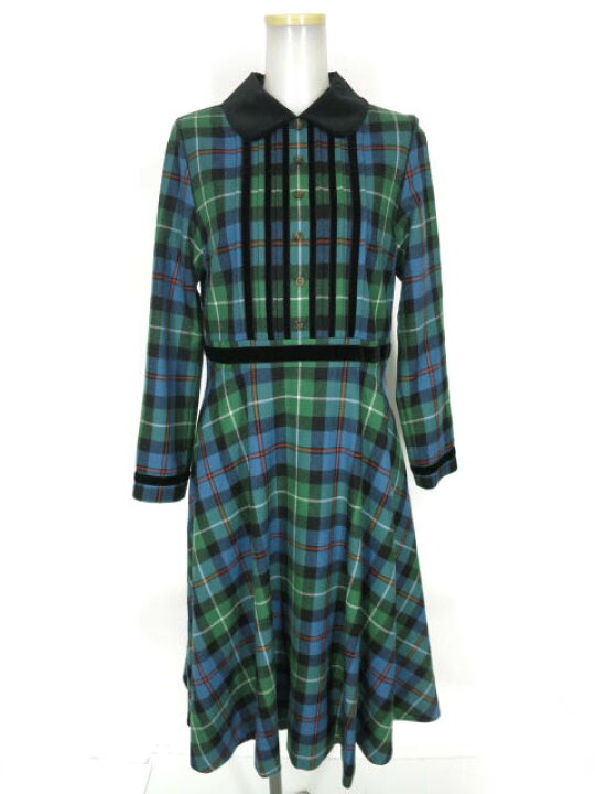 楽天市場】Jane Marple / Tartan check ベルベットトリミングドレス 