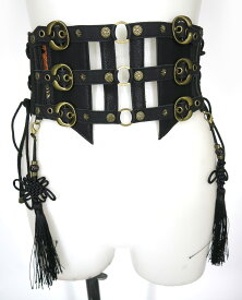 【中古】 DESORO WORKS by KOZA CROSS / 琉球浪漫物語ごむべると デゾロワークス バイ コザクロス Ozz On オッズオン ゴムベルト サッシュベルト コルセットベルト 和風 和チャイナ B72465_2601